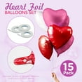 thumbnail image 4 of 4E's Novelty 15 pack Heart Foil Balloons, Red/Pink/White, Valentine's Decor for Weddings, 4 of 10