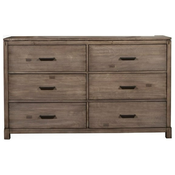 Benzara Capacious 6 Drawer Dresser In Mahogany Wood, Brown
