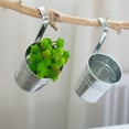 thumbnail image 2 of OULII Silver Iron Bucket Flower for Gardening Storage Durable Easy Clean Small Size 2pcs, 2 of 5