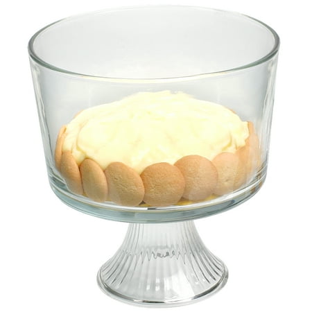 Anchor Hocking Monaco Glass Trifle Bowl, 3 Quart