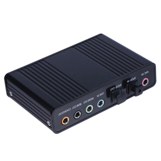 USB 1 Tarjeta de Sonido 6 Canales 5. Audio Óptico Externo para Notebook PC Negro