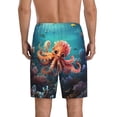 thumbnail image 2 of Balery Underwater Plant Octopus Men's Cotton Knit Pajama Shorts Waistband & Pockets,Short Pajama Pants-X-Large, 2 of 8