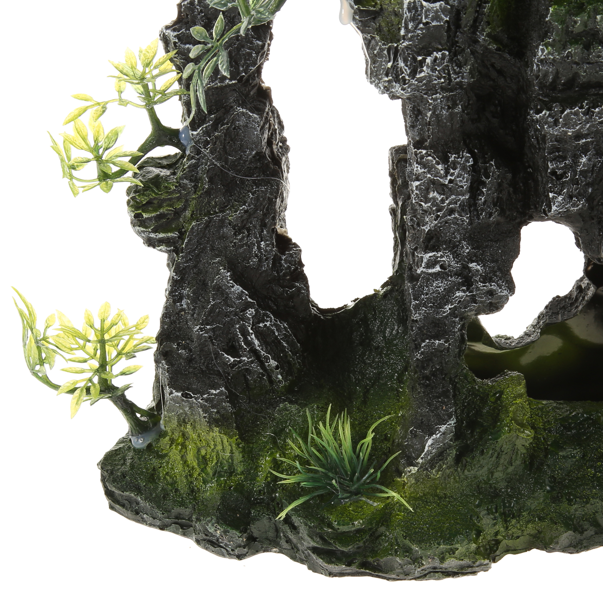 Unique Bargains Aquarium Landscape Mountain Decoration Artificial Aquatic Terrariums Stone Gray Green 11.81" Height