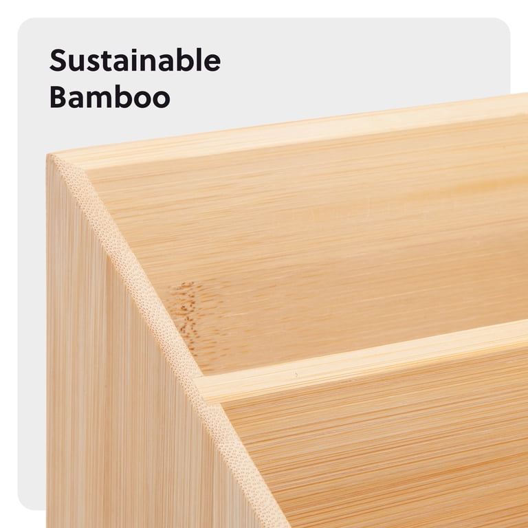 U Brands Verona Desktop Organizer, Bamboo, 3-Compartment photo 4