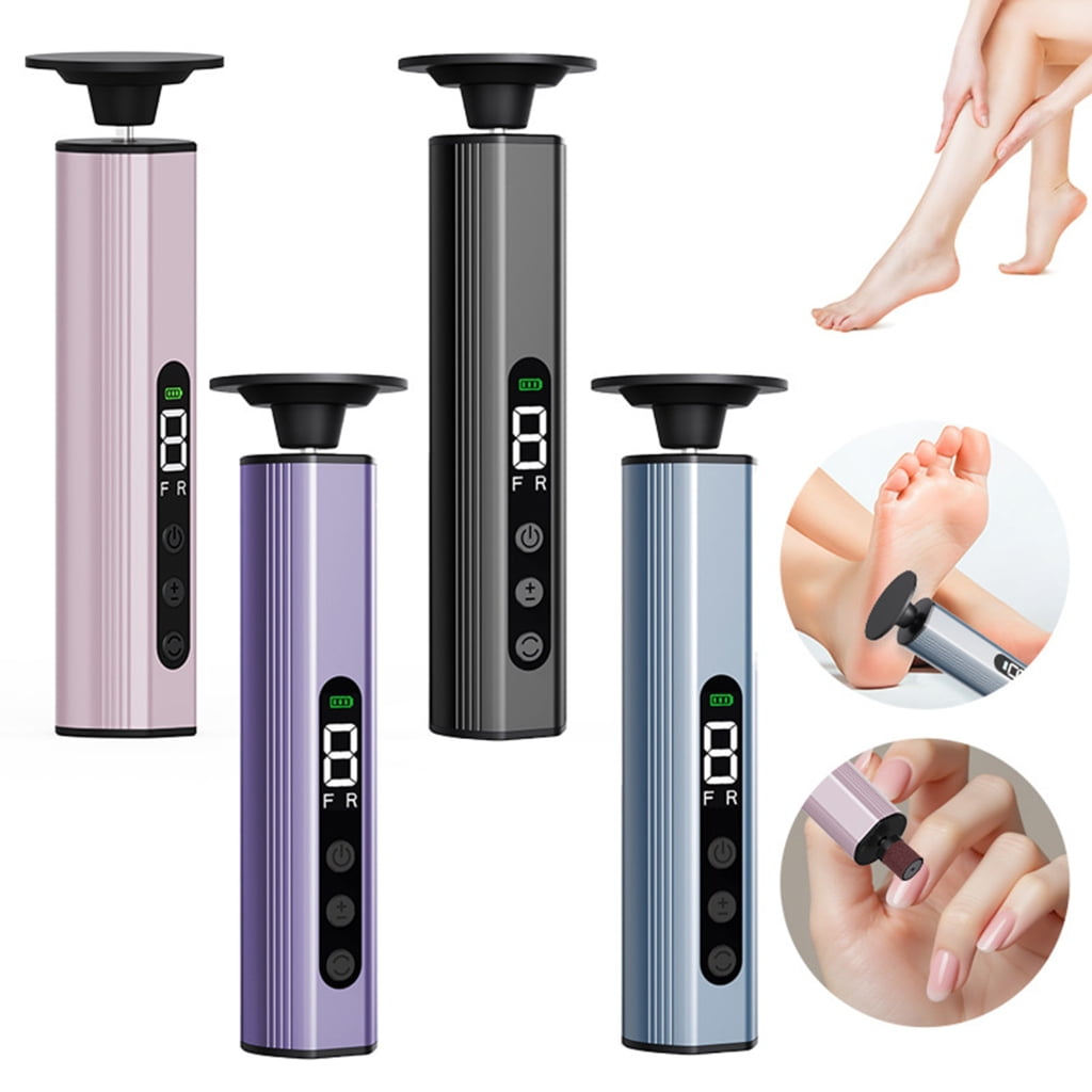 PatungKu Rechargeable Electric Foot Polisher Round Shape Ergonomic Grip USB Charging Transportable For Home Resort Care