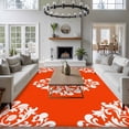 thumbnail image 4 of Classical Floral Washable Living Room Rugs 5'x7', Red Retro Symmetrical Texture Low Pile Throw Large Area Rugs Non-Slip Sturdy Edge Binding Carpet for Dining Room Bedside Kitchen, 4 of 9