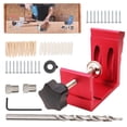thumbnail image 1 of 46Pcs Woodworking Inclined Drill Hole Locator Set Robust Accurate Aluminium Alloy Inclined Hole Jig Kit Red, 1 of 12