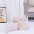 thumbnail image 5 of Unique Bargains 1 Pack Woven Storage Basket Bin with Divider and Handle Beige L, 5 of 7