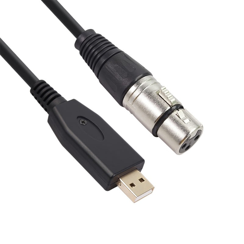 Support USB Connection with LED Indicator 3M Microphone Cable Studio Audio Cable menfad USB Microphone Cable Computer USB to XLR Female Microphone Connector Cord Accessories Plug and Play