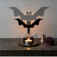 thumbnail image 3 of WWG Halloween Wooden Candle Holder, Spooky Silhouette Candlestick Holders for Tea Lights, Solid Wood Tabletop Decor with Hollow Cutout Projection for Fall Decorations, Birthday Gifts for Women, 3 of 7