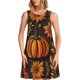 thumbnail image 1 of Disketp Autumn Pumpkin Leaves para Vestido sin Mangas para Mujeres, Vestidos de Verano para Mujeres, Casual y Holgado para la Playa, 1 of 7