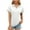 White, variant on Qiaocaity Summer Shirts for Women Fashion Turndown Collar Short Sleeve Shirt Casual Loose Shirt Tops Black L