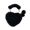 thumbnail image 1 of Bolso de Hombro Sunnimix para Mujer Corazón Felpa Sintética Negro, 1 of 5