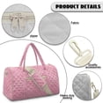 thumbnail image 7 of Garronmavis Pink Tie-dye Large Quilted Duffle Bag for Women, Lightweight Weekender Overnight Bag Travel Carry On Bag with Zipper Pockets for Gym, Dance, Hospital Use, 7 of 7