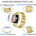 thumbnail image 3 of REQO for Fitbit Versa 4/Sense 2 Solid Stainless Steel Wrist Band with Watch Case,for Versa 3/Sense Metal Replacement Straps and Screen Protection Case for Women Men, 3 of 6