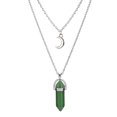 thumbnail image 3 of Collar de cristal simple retro de estilo europeo y americano con forma de luna y columna hexagonal, collar de turquesa en forma de media luna, 3 of 4