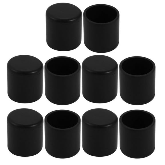 10pcs 19mm Inner Dia Pipe Tube Insert Chair Leg Cap Black Tubing Plug
