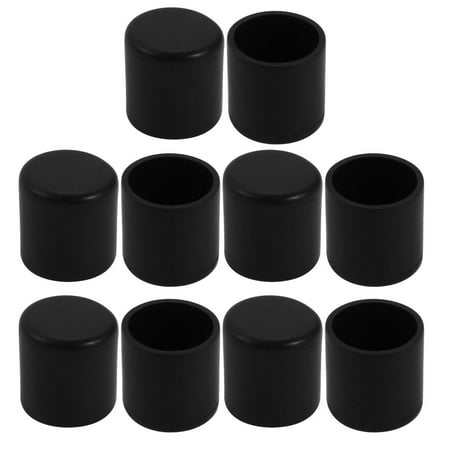 10pcs 19mm Inner Dia Pipe Tube Insert Chair Leg Cap Black PVC Tubing Plug