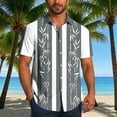 thumbnail image 2 of ZCFZJW Mens Hawaiian Shirts Short Sleeve Button Down Shirt Striped Color Block Printed Tropical Summer Beach Vacation Tees Shirt Tops Gray XXL, 2 of 6