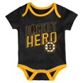thumbnail image 3 of Outerstuff Newborn Boston Bruins Triple Clapper 3-Piece Creeper Set, 3 of 5