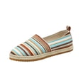 thumbnail image 2 of Willtoo Women Striped Slip-On Flats Breathable Canvas Hemp Woven Sole Casual Shoes, Lightweight Round Toe Comfort Walking Shoes, 2 of 6