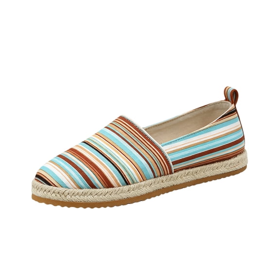 Yungyresw Womens Casual Espadrille Loafers Slip On Round Toe Flat Sole Work Shoes Breathable Walking Shoes For Everyday Wear Multicolor 36