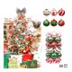 thumbnail image 1 of 30 bolas navideñas de 2,4 pulgadas, brillantes y colgantes para decorar el árbol, con remolinos, bastones de caramelo, elfos, adornos navideños rojos y verdes., 1 of 7