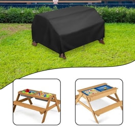 Funda Protectora Para Mesa De Agua Y Arena – Tela Oxford Impermeable, Resistente A La Intemperie, Con Cordón Ajustable Y Correas, Tamaño 94x56x65 Cm, Ideal Para Exteriores, Amarillo