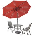 thumbnail image 5 of LeisureMod 9 ft. Outdoor Tilt Market Umbrella with Powder-Coated Steel Frame and Fillable Base for Modern Home, Patio, Backyard Sierra Collection in Red, 5 of 11