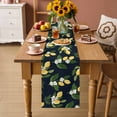 thumbnail image 2 of Lemons Leaves Table Runner 70 Inches, Summer Fruits Floral Botanical Black Bed Runner Dresser Scarves Tabletop for Indoor Outdoor Parties/Ceremony/Banquet, 13" x 70", 2 of 9