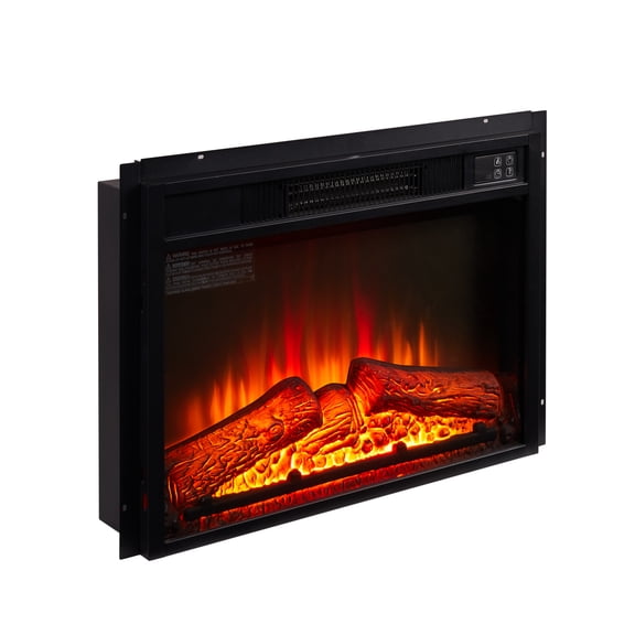 Electric Fireplace Insert 18" Modern Design, 1400W Heat (Black)