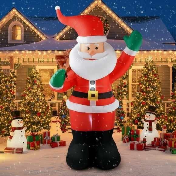 Papá Noel Inflable COOLWUFAN de 1.8m con Luces LED