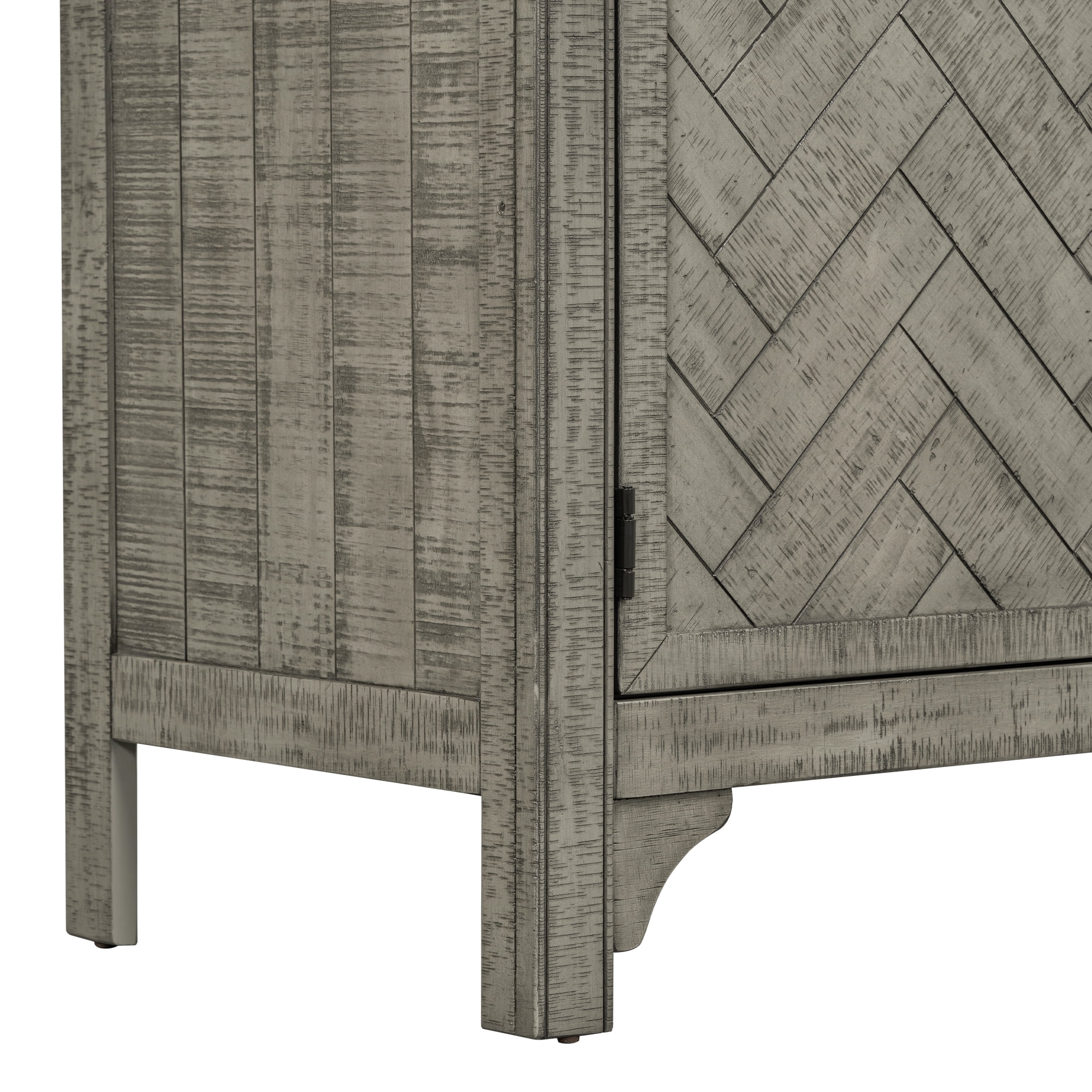 Lunale 60" Storage Sideboard Cabinet, Accent Cabinet with MDF+Pine Veneer, Adjustable Shelves for Kitchen, Living Room, Light Brown