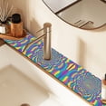 thumbnail image 2 of Yayeee Faucet Mat for Kitchen Sink 14.7" Diatomite Long Splash Guard Pad, Psychedelic Pattern, 2 of 7