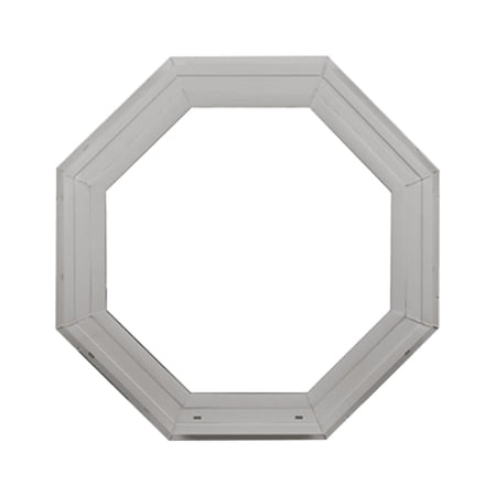 Double Pane Octagon Window 18" White Vinyl DP50 Argon Gas Non-Opening Window Low-E Glass