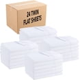 thumbnail image 1 of GFDYREE Arkwright Bulk Flat Microfiber Sheets - (Case of 24) Color-Coded Hem Threads Bedding Essentials Supplies for Hosts of Hotel, Motel, or Rental Properties, White, Twin, 1 of 7