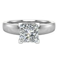 thumbnail image 4 of Princess Cut Solitaire Engagement Ring Fitted Band 3.00 MM Wide 14K White Gold 0.50 Carat Total Weight (G,SI), 4 of 5