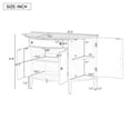 thumbnail image 3 of Sideboard Buffet Cabinet, 4 Door Cabinet With Drawer, 3 Adjustable Shelves U-shaped Curved Design Storage Cabinet For Entryway, Corridor, Dining Room, 3 of 9