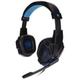 thumbnail image 3 of Computer Headset, Adjustable Volume Comfortable Luminescent PC Game Headsets 40mm Drive Unit  for Laptop for  for PC Black + Blue, 3 of 8