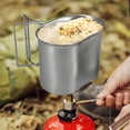 thumbnail image 4 of Tasse de Cantine en Acier Inoxydable avec Couvercle et Poignées Pliables pour Camping en Plein Air Randonnée Pique-Nique Survie, 4 of 8