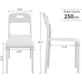 thumbnail image 3 of Dining Chairs Set of 1,Plastic Stackable Kitchen Chair,Metal Legs,200 lbs Max - Lightweight Plastic Chair for Small Spaces - Premium Stackable Minimalist Chair for Office, Dorm, Bedroom, Dining, 3 of 7