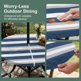 thumbnail image 5 of Round Outdoor Tablecloth with Umbrella Hole and Zipper, Navy Blue Grey Stripe Tablecloth with Elastic Waterproof, Minimalist Farmhouse Striped Patio Table Covers for 36" - 44" Picnic Pool Tables, 5 of 9
