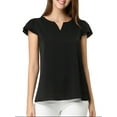 thumbnail image 4 of DARING DIVA Women's V Neck Casual Solid Cap Blouse Top XL Black, 4 of 5