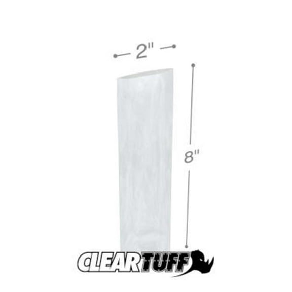 International Plastics PB10208 2 x 8 in. Clear Poly Bags, 0.00125 Gauge - Case of 1000