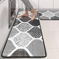thumbnail image 2 of Kitchen Rugs Sets Of 2,Black and White Geometric Quatrefoil Pattern Anti Fatigue Kitchen Mat Rugs Non Slip Washable,Decorative Kitchen Floor Mats for Kitchen,Sink,Laundry,17"x47"+17"x47", 2 of 5