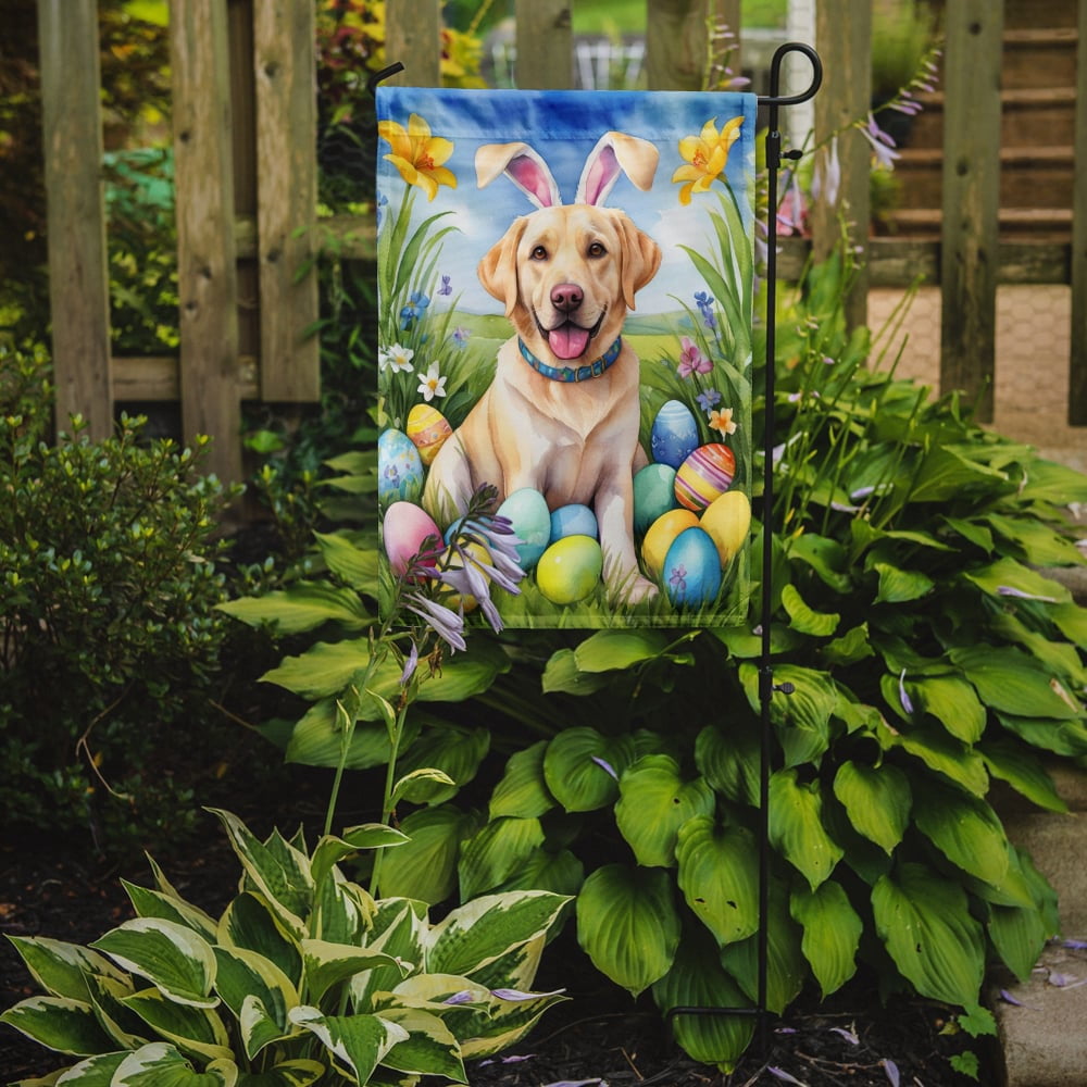Yellow Labrador Retriever Easter Egg Hunt Garden Flag 11.25 in x 15.5 in