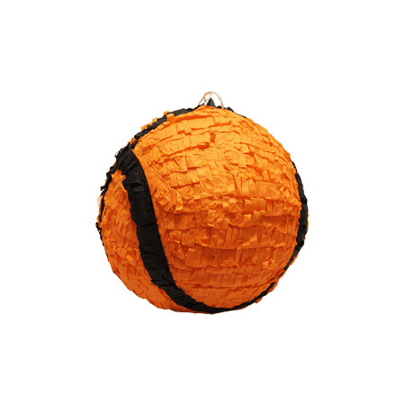 Lala Imports Orange Round 3D Basketball Pinata, 12" x 12"