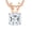 Rose Gold, variant on 0.75 3/4 Carat Platinum IGI Certified LAB-GROWN Princess Cut Diamond Pendant Necklace 4 Prong Premium Collection (E-F Color, SI1-SI2 Clarity Ideal Cut) + 18" Silver Chain