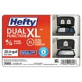 Hefty 20.4 gal Dual Function XL Plastic Divided Kitchen Trash Can, Black