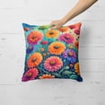 thumbnail image 2 of Colorful Zinnias Fabric Decorative Pillow 18 in x 18 in, 2 of 5